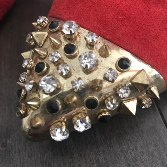 Zara Red Heeled Boots - Picture 4 of 5